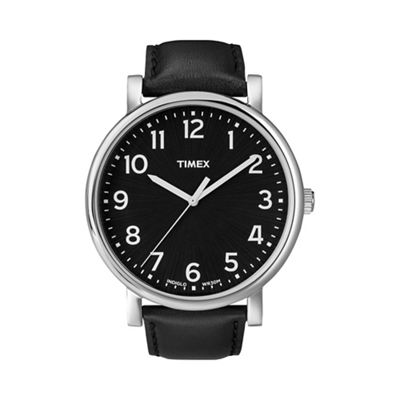 Men's oversized originals black dial with black strap watch t2n339
